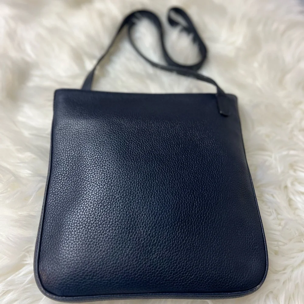 Longchamp Dark Leather Messenger Bag